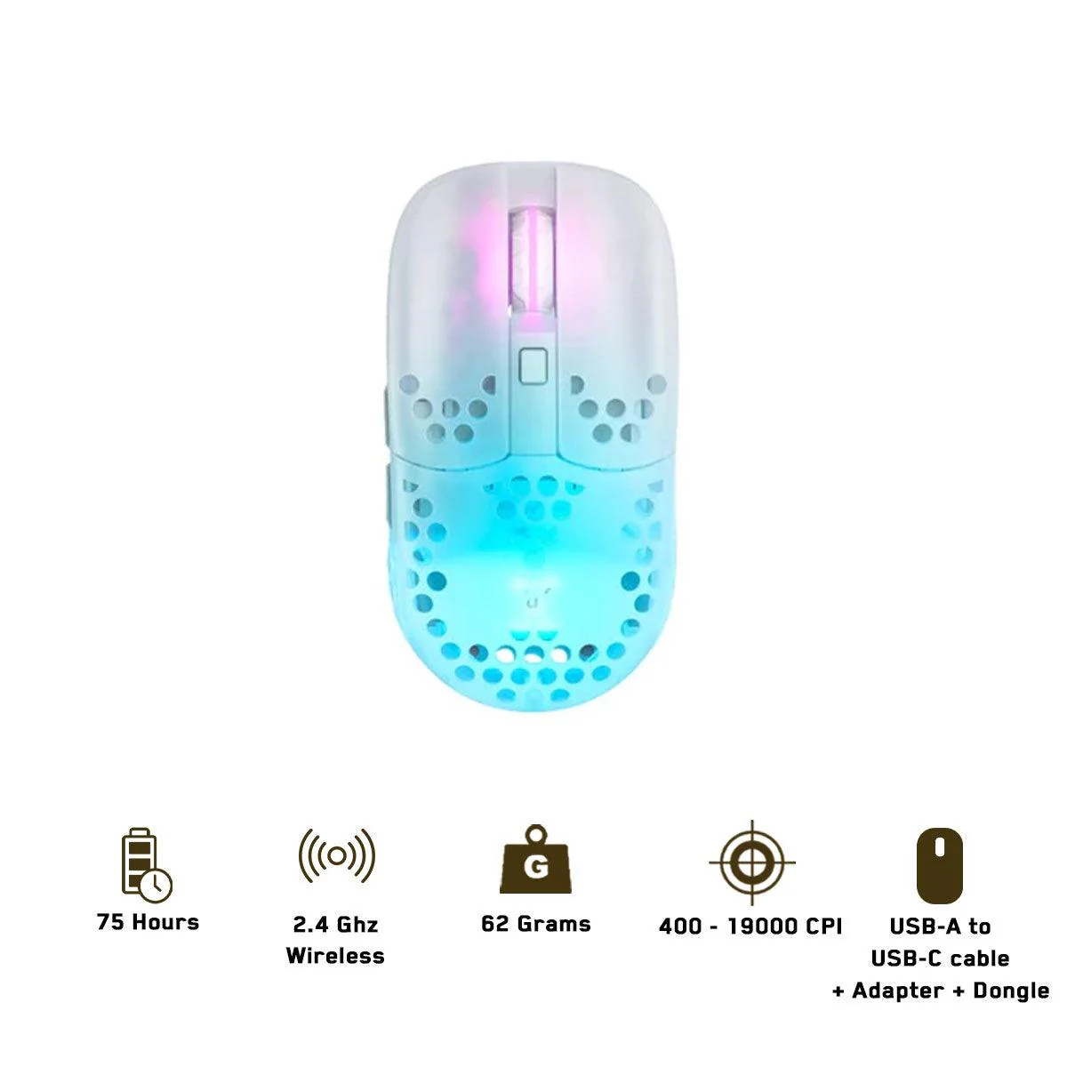 Cherry Xtrfy MZ1 RGB Ultra-Light Wireless Gaming Mouse (White)