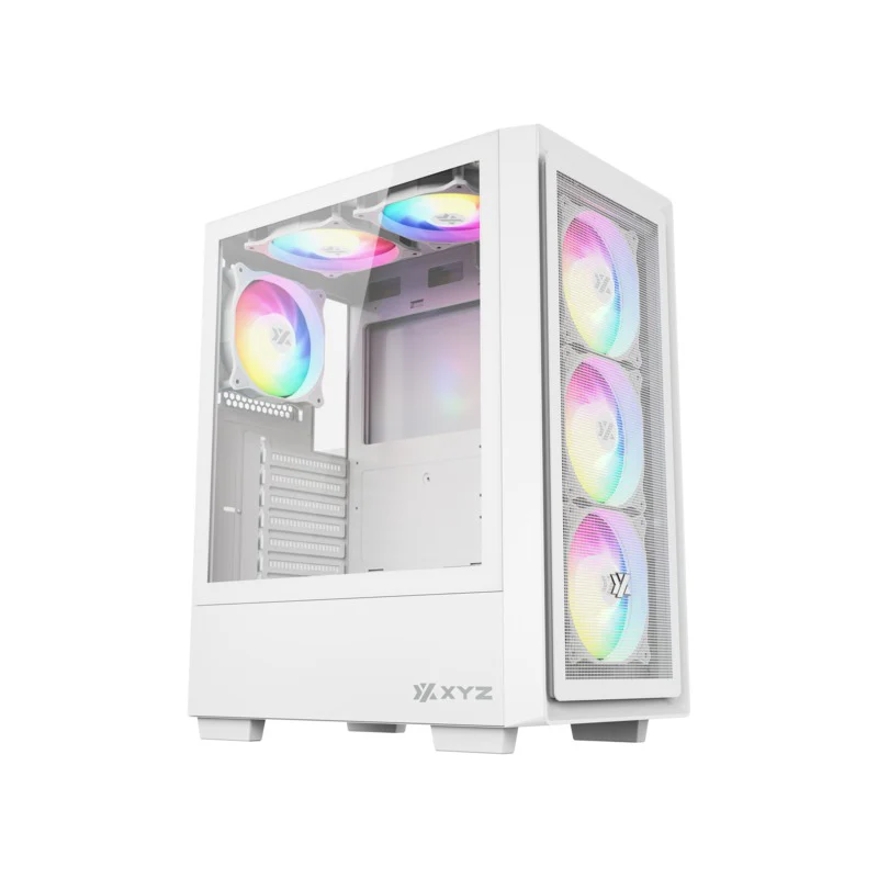 XYZ Airone 100 X Mesh ATX PC Case with 6 Pre-installed 120mm ARGB Fans (Black, White) - Image 10
