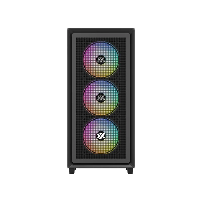 XYZ Airone 100 X Mesh ATX PC Case with 6 Pre-installed 120mm ARGB Fans (Black, White) - Image 5