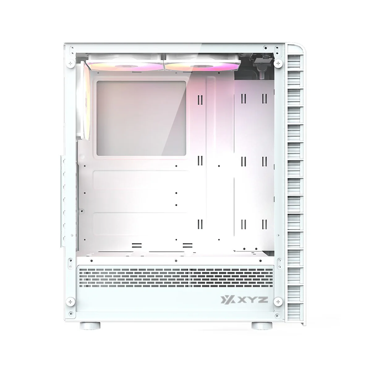 XYZ Airone 300 Glass Edition ATX PC Case with 6 Pre-Installed 120mm Airplus 100 ARGB Fans (White) (X-CS-AIRONE3G-3W) (XYZ-SA-817) - Image 2