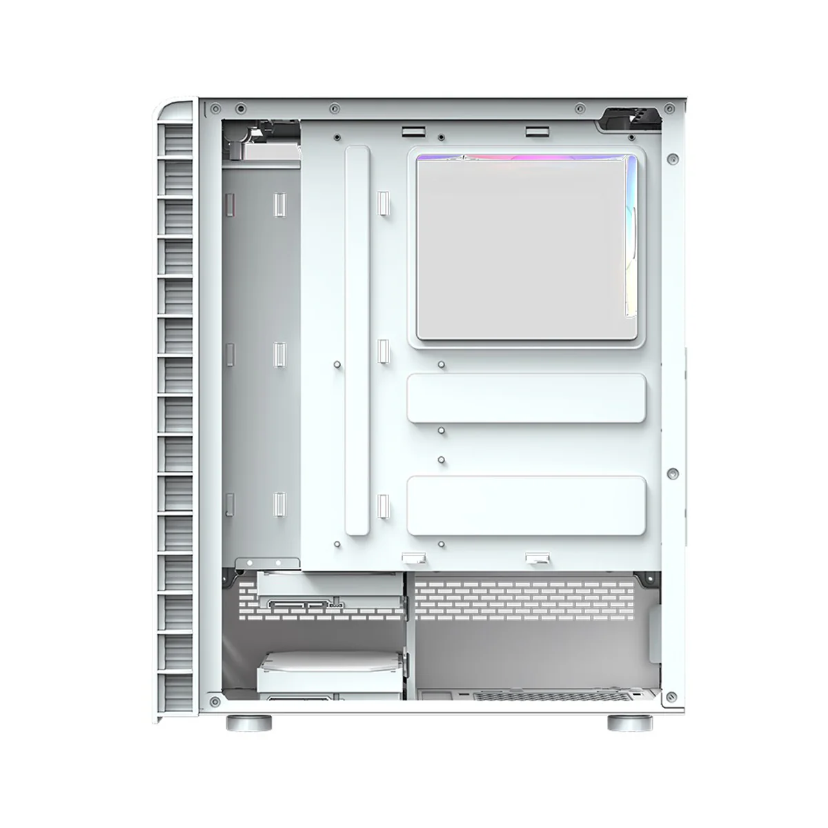 XYZ Airone 300 Glass Edition ATX PC Case with 6 Pre-Installed 120mm Airplus 100 ARGB Fans (White) (X-CS-AIRONE3G-3W) (XYZ-SA-817) - Image 4
