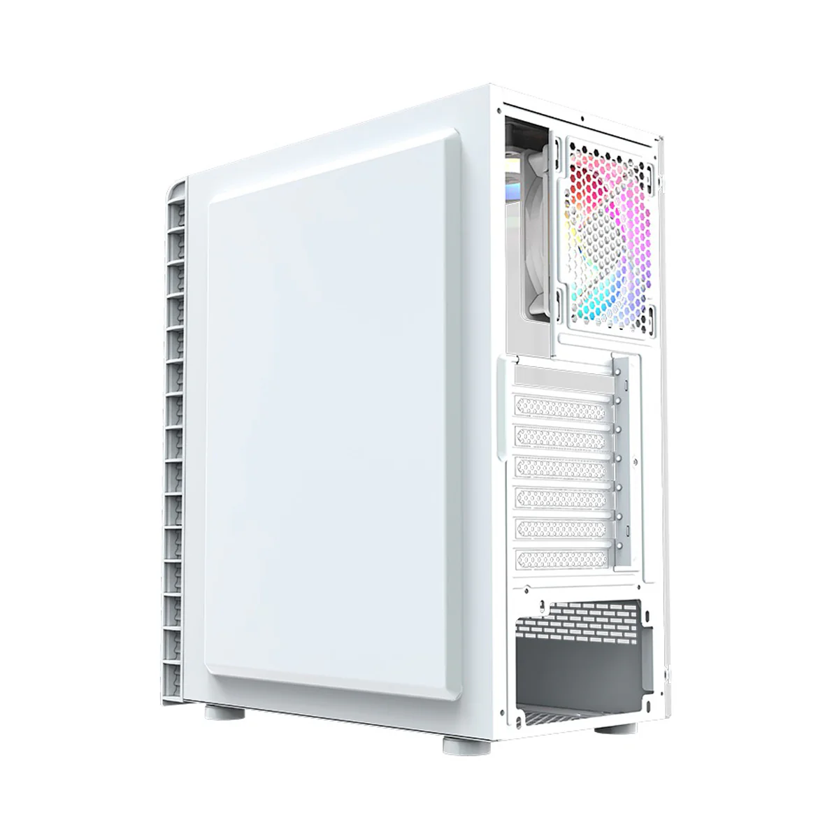 XYZ Airone 300 Glass Edition ATX PC Case with 6 Pre-Installed 120mm Airplus 100 ARGB Fans (White) (X-CS-AIRONE3G-3W) (XYZ-SA-817) - Image 5