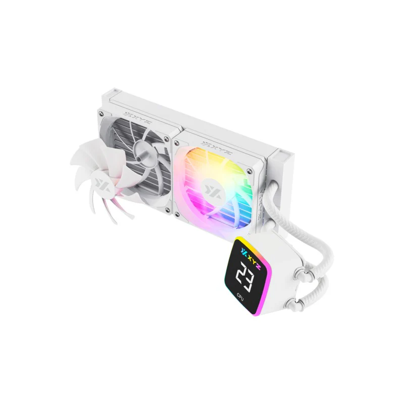XYZ AquaPulse AIO 240 ARGB Liquid Cooler with Temperature Display (Black, White) - Image 14