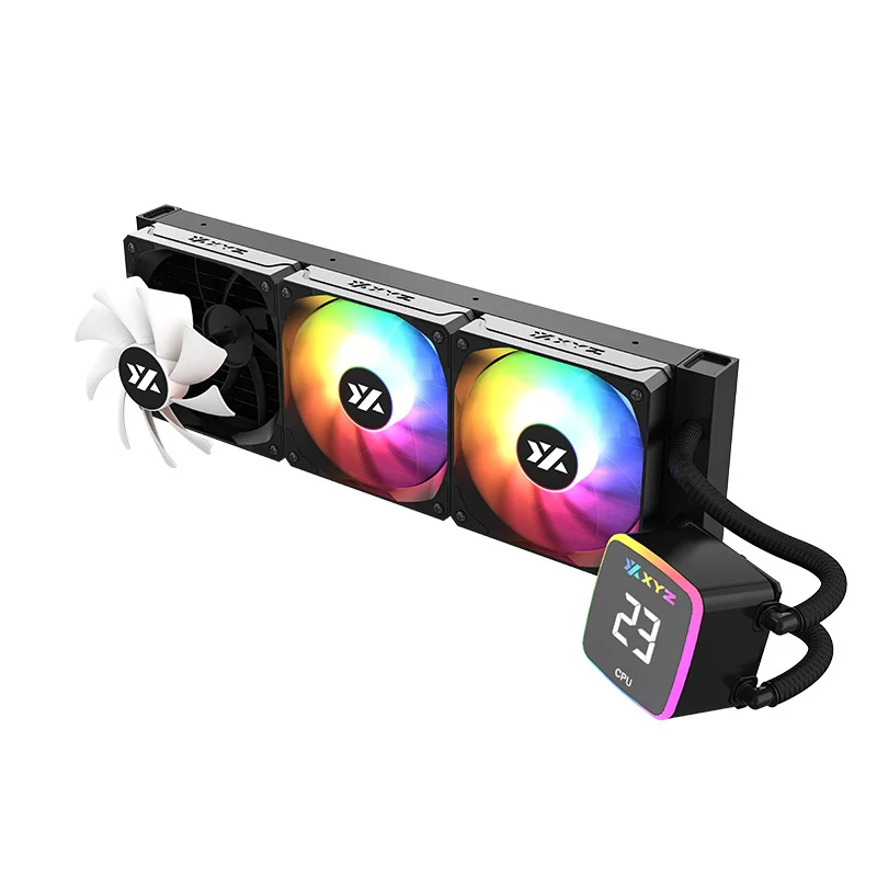 XYZ AquaPulse AIO 360 ARGB Liquid Cooler with Temperature Display (Black, White) - Image 12