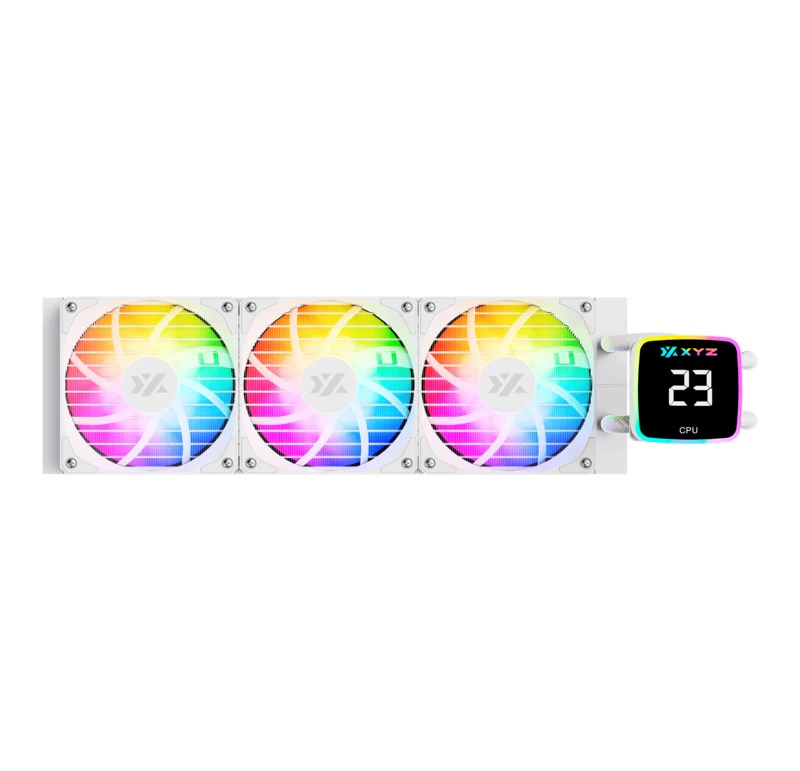 XYZ AquaPulse AIO 360 ARGB Liquid Cooler with Temperature Display (Black, White) - Image 4