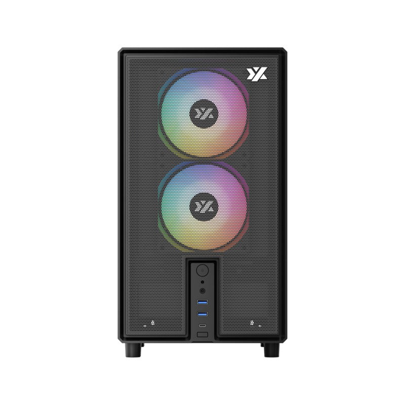XYZ Atom M-ATX PC Case with 3 Pre-Installed 120mm Pulsar ARGB Fans (Black, White) - Image 13