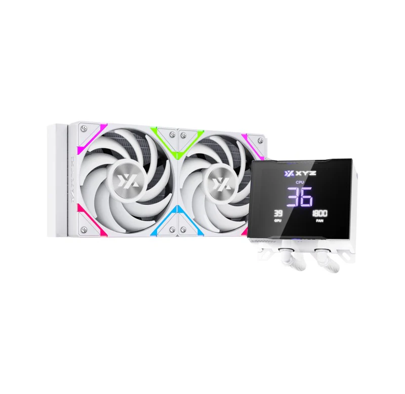 XYZ HydroTemp 240 ARGB Liquid Cooler with Temperature Display (Black, White) - Image 11