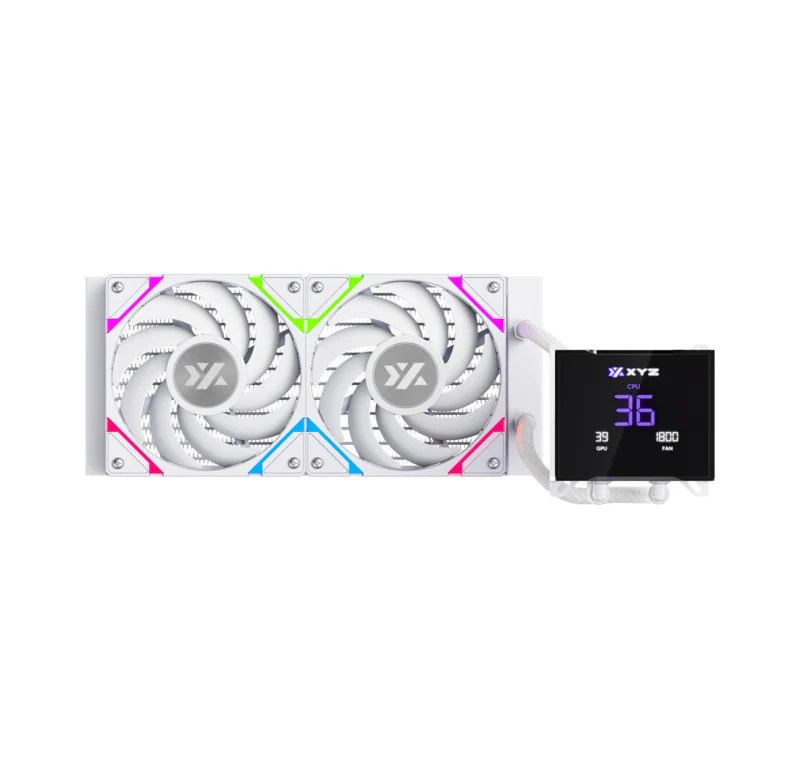 XYZ HydroTemp 240 ARGB Liquid Cooler with Temperature Display (Black, White) - Image 12