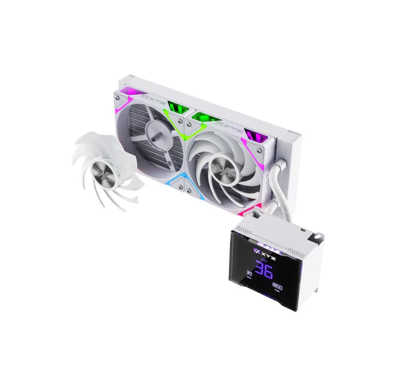 XYZ HydroTemp 240 ARGB Liquid Cooler with Temperature Display (Black, White) - Image 13