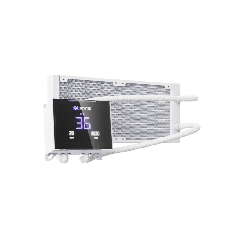 XYZ HydroTemp 240 ARGB Liquid Cooler with Temperature Display (Black, White) - Image 14