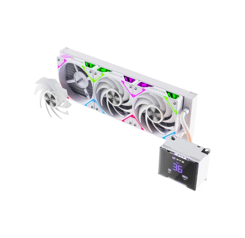 XYZ HydroTemp 360 ARGB Liquid Cooler with Temperature Display (Black, White) - Image 13