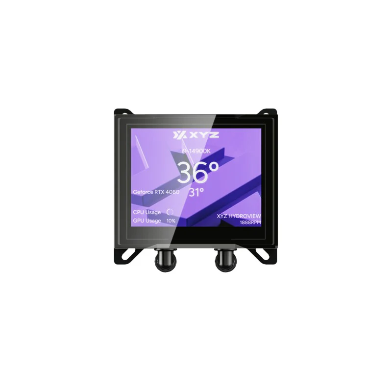 XYZ HydroView AIO 240 ARGB Liquid CPU Cooler with 3.5" LCD Digital Screen, XYZ Nexus Software, 2x Vortex Pro 120mm PWM ARGB Fans (Black, White) - Image 6