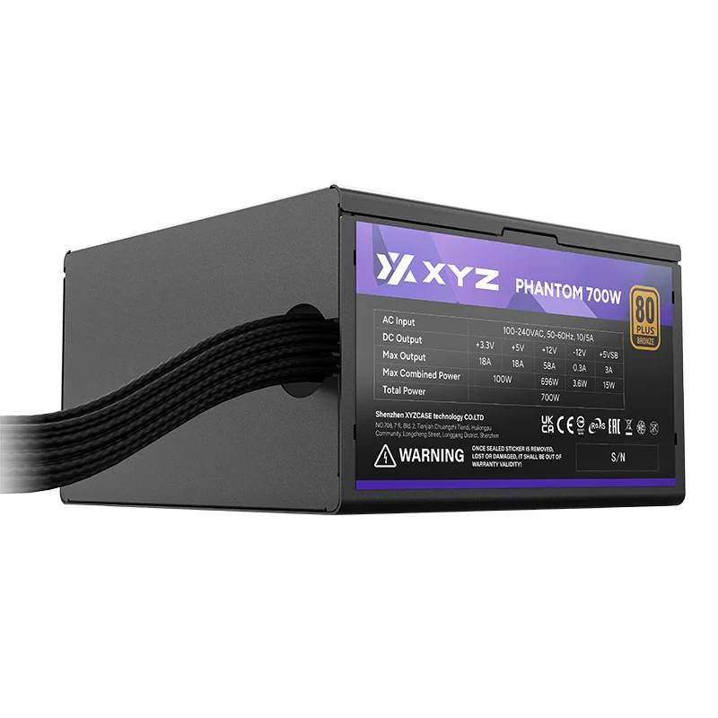 XYZ Phantom 700W ARGB ATX Power Supply 80+ Bronze Edition (Black) (X-PS-PHANTOM-PBR700) (XYZ-SA-869) - Image 7