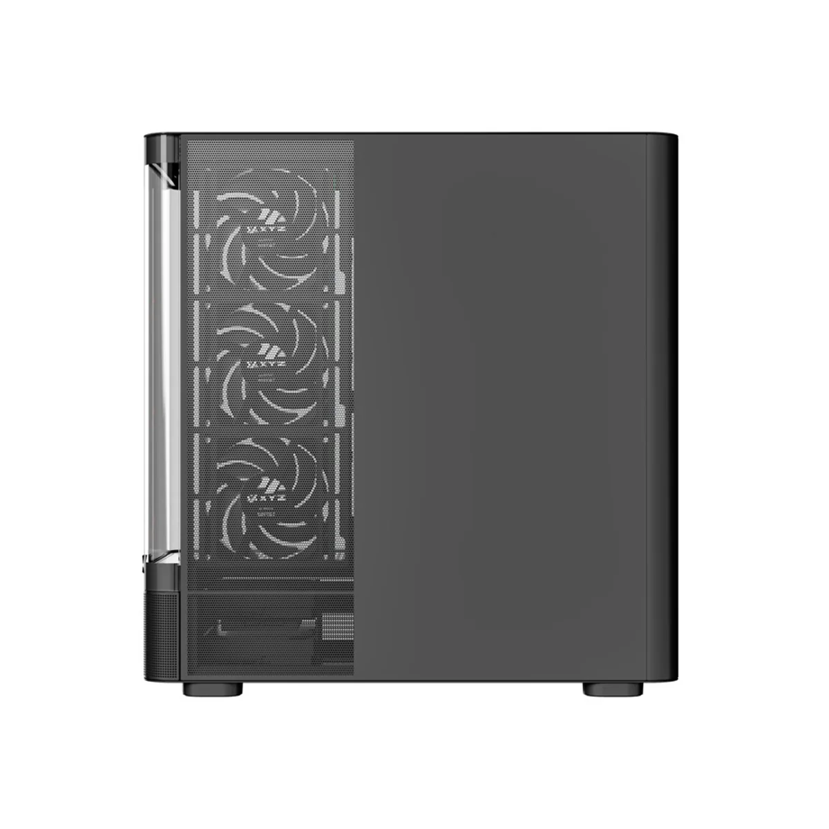XYZ Quantum Pro ATX Curved Glass Panoramic PC Case with 4 Pre-Installed 120mm/140mm Vortex ARGB Fans & 6.2" (960x360) Smart Display Screen (Black, White) - Image 8