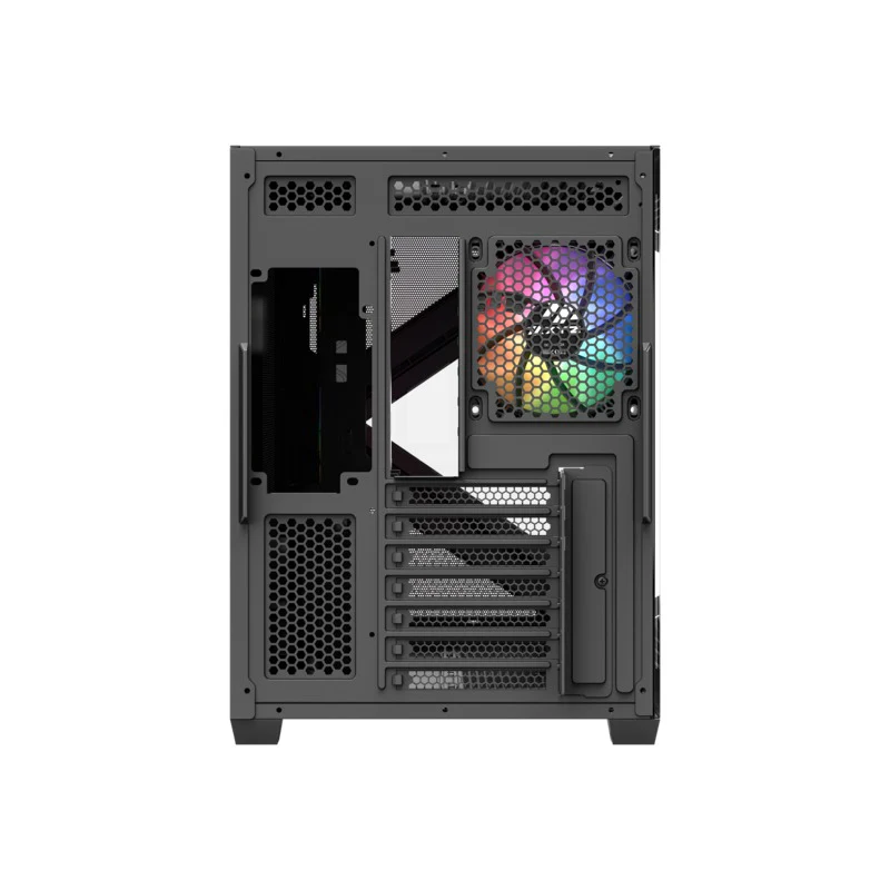 XYZ Qubex ATX PC Case with 4 Pre-Installed 120mm Pulsar ARGB Fans (Black, White) - Image 6