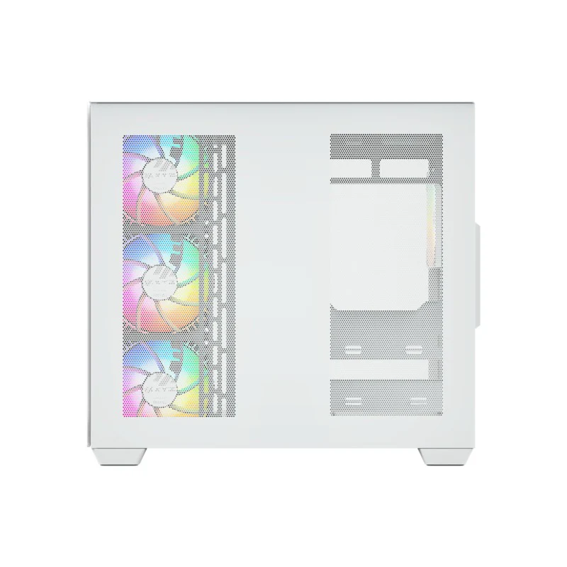 XYZ Tesseract X ATX 2D Glass Panoramic Tempered Glass PC Case with 7 Pre-Installed 120mm Pulsar ARGB PWM Fans (Black, White) - Image 15