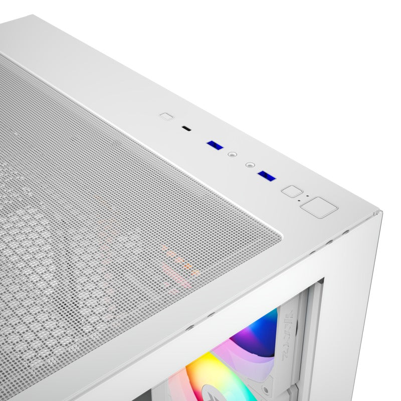 XYZ Tesseract X ATX 2D Glass Panoramic Tempered Glass PC Case with 7 Pre-Installed 120mm Pulsar ARGB PWM Fans (Black, White) - Image 17