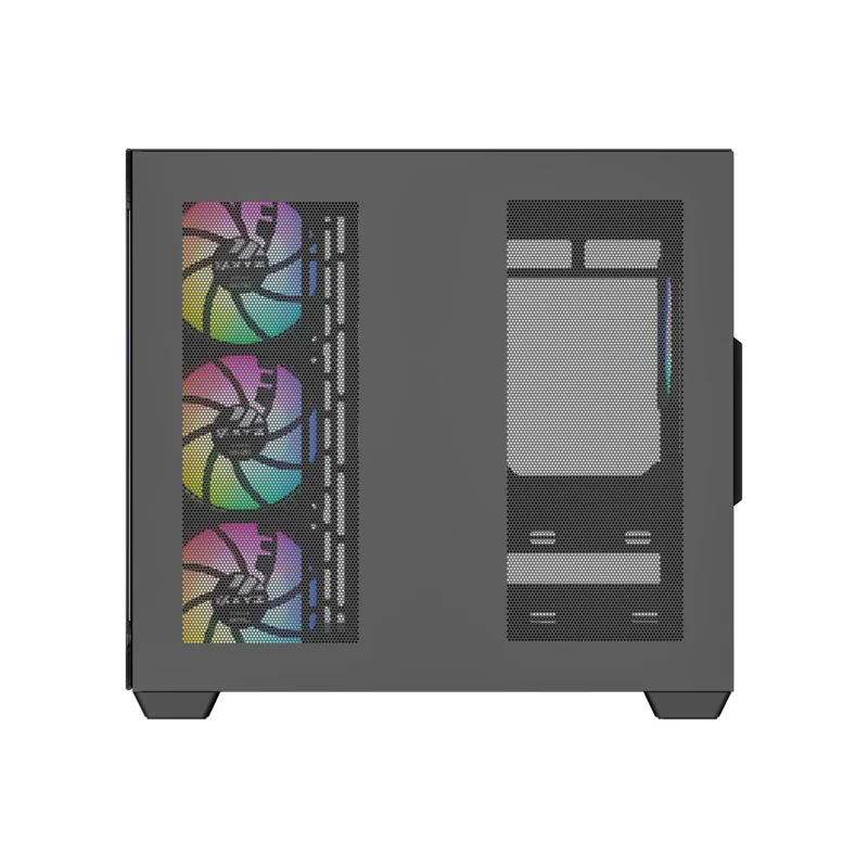 XYZ Tesseract X ATX 2D Glass Panoramic Tempered Glass PC Case with 7 Pre-Installed 120mm Pulsar ARGB PWM Fans (Black, White) - Image 7