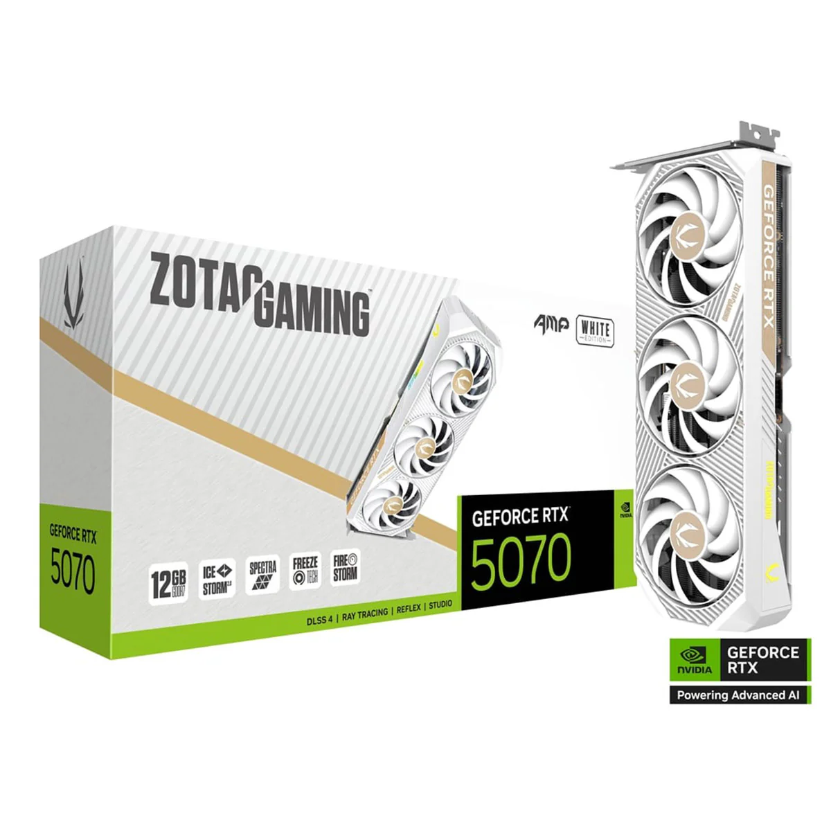 Zotac Gaming GeForce RTX 5070 AMP 12GB GDDR7 Graphics Card (White) (ZT-B50700FQ-10P) - Image 8